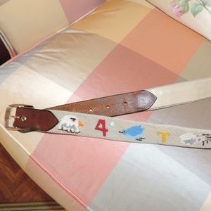 Golf themed needlepoint belt